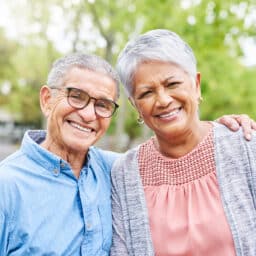 Smiling senior couple