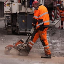 man using construction equipment